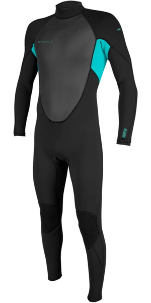 2026 O'Neill Junior Reactor-2 3/2mm Back Zip Wetsuit 5044B - Black / Lt Aqua